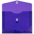 JAM Paper Plastic Envelopes with VELCRO Brand Closure, 2 Expansion, Letter Booklet, 9.75 x 13, Purple Poly, 12 Pack (218V2pu)-Dimension: 9-1/2"h x 14.4"w x 1/5"d