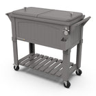 Permasteel 80 qt Furniture Style Patio Cooler with Divider - Dark Grey-Spacious 80 quart capacity provides generous storage for up to 110 12oz cans, plus ice