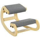 HOMCOM - Chaise à genoux ergonomique en bois à bascule pour une meilleure posture - gris-Le design ergonomique améliore la posture, prévient l'affaissement et la courbure du dos 