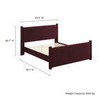 Modway Rael Performance Velvet Full Platform Bed - Mulberry-8