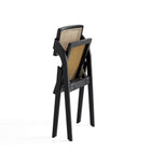 Manhattan Comfort - Lot de 2 chaises pliantes de salle à manger Lambinet 53 cm style industriel chic - noir et cannage naturel-Assise en canne naturelle