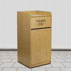 Flash Furniture Wood Tray Top Receptacle - Oak-Front Door allows for quick and easy trash removal