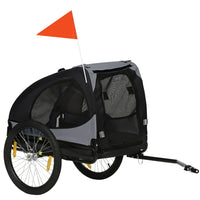 Aosom Pet Bike Trailer with Hitch Coupler for Medium Dogs - Black-Zippered doors for easy entry 