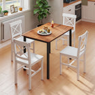 HOMCOM - Chaises de salle à manger en bois style ferme avec dossier croisé - blanc - ensemble de 2-La surface peinte est résistante à l’eau et facile à nettoyer avec un chiffon