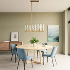 Modway - Skylark 6-Lumière Lustre - Laiton en satin transparent-Auvent de plafond avec adaptateur pivotant