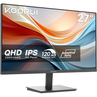 KOORUI - Moniteur LED 27" 16:9 QHD 120 Hz 5 ms - E2721H-La synchronisation adaptative et le taux de rafraîchissement de 100 Hz garantissent des images fluides, sans déchirures et fluides, ce qui est parfait pour les jeux et la lecture de vidéos