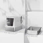 PawHut - Bac à litière XL en acier inoxydable pour grands chats avec couvercle rabattable-Le panneau à filtre pour litière aide à garder vos sols exempts de grains de litière 
