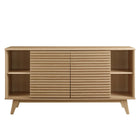 Modway Render 63" Sideboard Buffet Table TV Stand - Oak-Tapered Wood Legs
