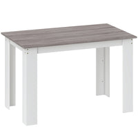 HOMCOM 47" Modern Dining Table with Wood Effect - Grey-Sleek melamine-faced wood grain finish with light water resistance for daily use