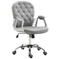 Vinsetto Adjustable Home Office Chair with Button Tufted Backrest-Velvet-feel fabric is beautiful and skin-friendly