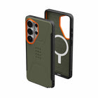 UAG Civilian Rugged Cell Phone Case with Magnets for Galaxy S26 Ultra - Olive Drab/Orange-Protective Screen Surround