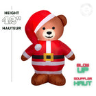 GEMMY Airblown Inflatable Christmas Brown Bear in Santa Suit - 48"-For indoor and outdoor use