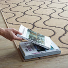 Modway Linza Wave Abstract Trellis Indoor/Outdoor Area Rug - 5 ft W x 8 ft L - Beige/Grey-100% Soft Polypropylene