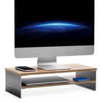 ShoppingAll - Support de moniteur en bois à 2 niveaux avec organisateur de rangement - Noyer-[DESIGN EN BOIS D'INGENIERIE PREMIUM] Fabriqué en MDF de haute qualité, notre support d'écran est conçu pour durer. Sa finition raffinée complète tout espace de travail, que ce soit à la maison ou au bureau.