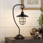 Hudson&Canal - Lampe de table nautique Bay de 56 cm de haut avec abat-jour en verre et métal - Bronze noirci/transparent-Nettoyer avec un chiffon doux et sec, sans produits chimiques agressifs ni produits de nettoyage abrasifs