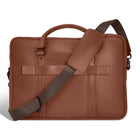 Champs Onyx Leather Slim Briefcase - Brown-Inner keychain