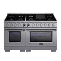 Kucht 60" KXP Series Dual Fuel Range Natural Gas - Stainless Steel-New Kucht Horus Digital Dial Thermostat