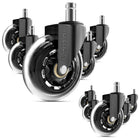 MotionGrey Rollerblade Office Chair Wheels - Heavy Duty Replacement Casters for Hardwood Floors - Black - Set of 2-Smooth & Silent Rolling: High-precision ball bearings and polyurethane wheels ensure effortless, quiet movement on all floor types