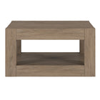 Hudson&Canal - Table basse carrée Hughes de 81 cm de largeur, , en chêne gris vieilli-La table est fabriquée à partir de matériaux MDF de haute qualité et durables