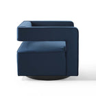 Modway - Booth Performance Velvet Fauteuil pivotant en velours de performance - Bleu Minuit-Base pivotante à 360 degrés