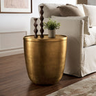 Modway Viora Metal Storage Side Table - Burnished Brass-Storage Space with Removable Lid