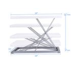 Rocelco PDR Portable Desk Riser With Easy-Lift Handle & Carry Case, White/Silver-10" x 19" Work surface