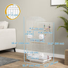 PawHut 39" H Bird Cage with Ladder, Swing, Toys and Perches - White-Multiple doors ensure convenient access 