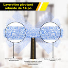 Gritt Commercial - Lave-vitres pivotant robuste de 14 po - Usage commercial - Lot de 2-La housse en microfibre absorbante se lave facilement en machine