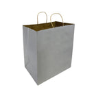 Reliabag - Sac En Papier Avec poignees Torsadees, Gris, 14 po L X 10 po P X 15,75 po H, Paquet De 50-Fabrique en papier kraft gris de qualite superieure avec fond plat renforce.