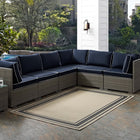Modway Rim Solid Border Indoor/Outdoor Area Rug - 5 ft W x 8 ft L - Grey/Beige-Tight Low Pile Weave