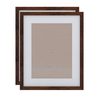 Decent Living - Cadre photo en bois massif - Couleur noyer - 16x20pouce - Paquet de 2-Bois massif 100 % naturel (Okan/Teck)