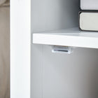 HOMCOM Narrow Side Table - White-Pull-out Tray Size: 9.1" W x 9.1" D x 1" H (23 x 23 x 2.5 cm)