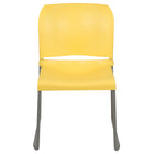 Flash Furniture HERCULES Series Full Back Contoured Stack Chair with Grey Powder Coated Sled Base - Yellow-Floor Protector Plastic Glides