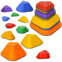 Qaba - Jeu de 11 pierres d'équilibre empilables en forme de cœur pour enfants-Améliore l'équilibre et la coordination sensorielle grâce à son design coloré 