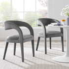 Modway Pinnacle Performance Velvet Dining Chair - Grey - 2 Pack-Non-Marking Foot Pins