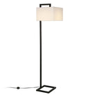 Hudson&Canal - Lampadaire Greyson de 172 cm de haut avec abat-jour en tissu - Bronze noirci/blanc-Comprend un cordon de 8 pieds avec interrupteur au pied
