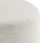 Modway - Callum Tissu rond tissé en bruyère de 16" Rembourré Ottoman - Ivoire à tissage de bruyère-7