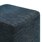 Modway - Callum Tissu carré tissé en bruyère de 17" Rembourré Ottoman - Heathered Weave Azure-7