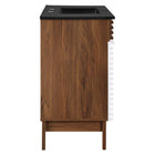 Modway Render 36" Bathroom Vanity - White/Walnut/Black-Soft-Close Doors