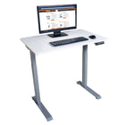 Victor - Bureau debout electrique compact reglable en hauteur, 3' de large, blanc-Garantie limitee de 3 ans