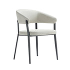 Manhattan Comfort - Chaise de salle à manger moderne Belle 22,4 po en similicuir texturé, rembourrée - Avoine-Siège moelleux rembourré de mousse pour un confort durable