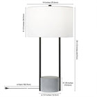 Hudson&Canal - Lampe de table Uma de 70 cm de haut avec abat-jour en tissu - Bronze noirci/béton/blanc-Comprend un cordon de 6 pieds avec interrupteur à prise rotative