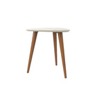Manhattan Comfort Utopia 19.68" Triangle End Table, White Gloss and Maple Cream (89852)-Lacquered Triangular Shaped Top
