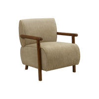 Monarch Specialties Upholstered 31"H Modern Accent Chair With Walnut Solid Wood Supports - Light Brown Fabric-This upholstered accent chair features a softly curved silhouette in light brown fabric, creating a warm, inviting presence that complements both a living room and bedroom.
