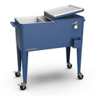 Permasteel 80 qt Retro Rolling Patio Cooler with Divider - Navy Blue-Extended cooling power keeps drinks chilled for up to 36 hours
