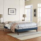 Modway Tessie Fabric Full Bed Frame with Squared Tapered Legs - Azure-Upholstered in Polyester
