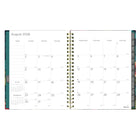 Blueline 17 Months Weekly/Monthly Planner - August to Dec - 11" H x 8"-1/2" W - Flower Design - English-Monthly planner before each month