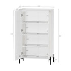 Manhattan Comfort Abbey Modern Accent Cabinet and Bookcase - White - Set of 2-Sleek, Handle-Free Doors for a Clean, Uncluttered Look