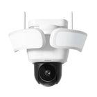 Aosu 5MP Wireless Floodlight Camera with Colour Night Vision, Smart AI Threat Detection and 2-Way Audio - White-High-Resolution & Advanced Features: 2880 x 1620 resolution at 20 FPS, 105 degree FOV, and PIR motion detection up to 10m for clear video capture and enhanced security
