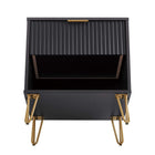 Manhattan Comfort DUMBO 20.07" Modern 1-Drawer Nightstand - Black-10